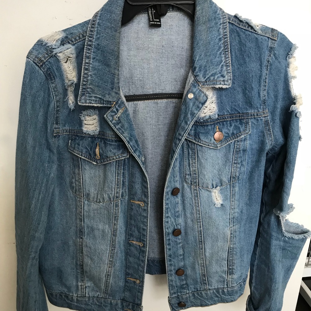 Super comfortable distressed jean jacket